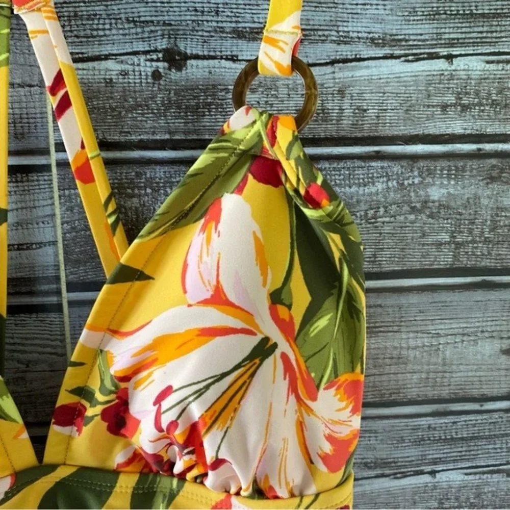 Kona Sol Floral Print One-Piece Swimsuit Size‎ M